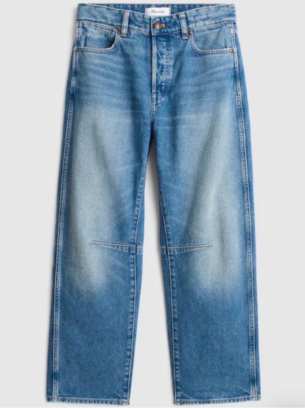 Madewell Darted Barrel-Leg Jeans 26 Dobbins Wash NR527 100% Cotton Denim Trendy - Picture 2 of 9
